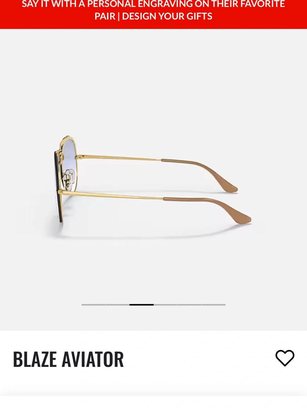 Ray-Ban Blaze Aviator Sunglasses - Arista Gold Frame with Blue Gradient Lenses